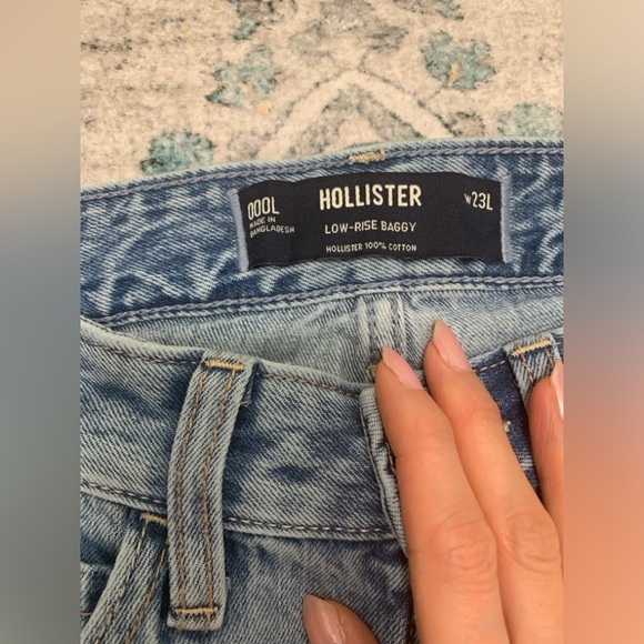 Hollister Low Rise Distressed Baggy Jeans Sz 23L - Picture 4 of 5